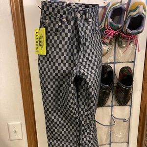 Fiorucci size 26 checkerboard jeans
